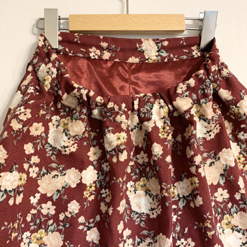 ナイスクラップ NICE CLAUP パンツ キュロット スカートインパンツ 花柄 えんじ / ワインレッド / X 桃 / ピンク / X 黄 / イエロー / X 緑 / グリーン / レディース USED 古着 中古 10031547