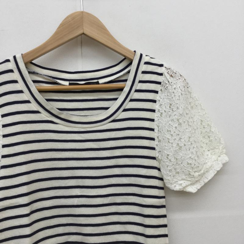 ヘザー Heather カットソー 半袖 FREE ボーダー柄 白 / ホワイト / X 紺 / ネイビー /  レディース USED 古着 中古 10031657