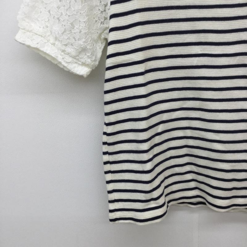 ヘザー Heather カットソー 半袖 FREE ボーダー柄 白 / ホワイト / X 紺 / ネイビー /  レディース USED 古着 中古 10031657