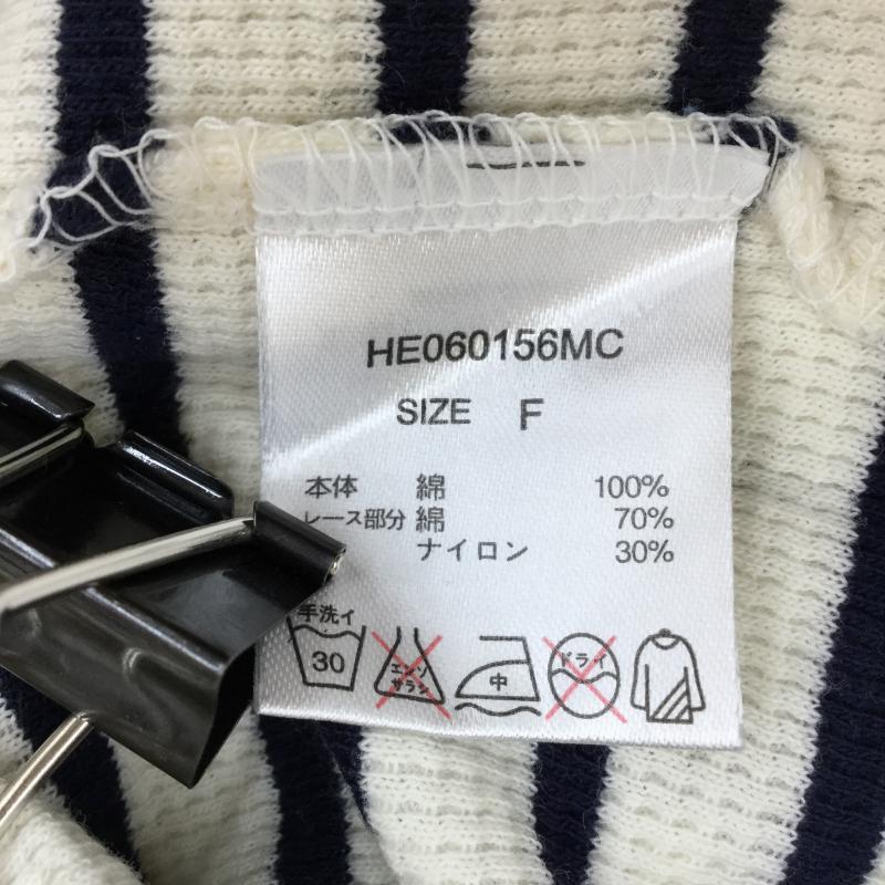 ヘザー Heather カットソー 半袖 FREE ボーダー柄 白 / ホワイト / X 紺 / ネイビー /  レディース USED 古着 中古 10031657