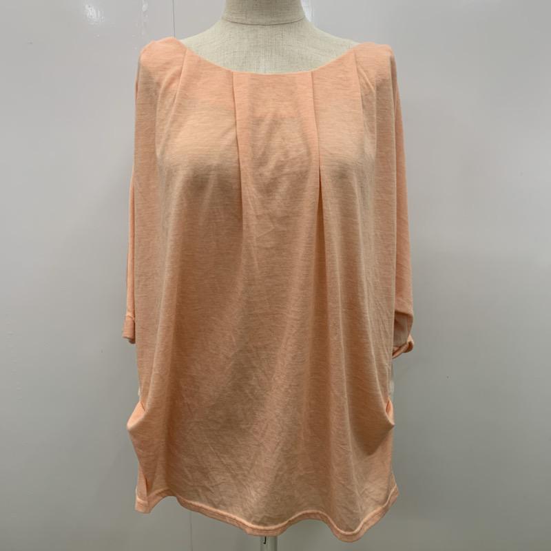 フリーズフレーズ FREE'S PHRASE カットソー 半袖 無地 M 無地 桃 / ピンク / X アイボリー / アイボリー /  レディース USED 古着 中古 10031824