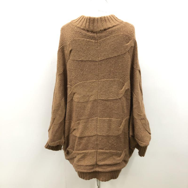 ヘザー Heather カーディガン 長袖 無地 FREE 無地 茶 / ブラウン / レディース USED 古着 中古 10031883