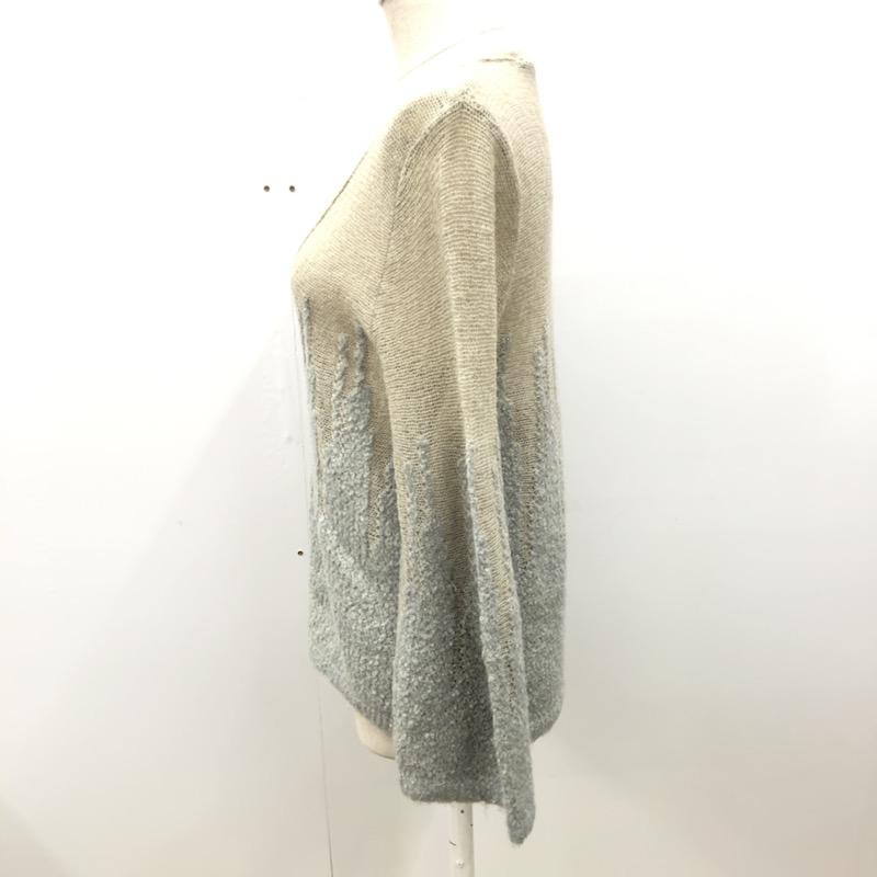ケービーエフプラス KBF+ カーディガン 長袖 無地 無地 灰 / グレー / X ベージュ / ベージュ / X 水色 / ライトブルー / レディース USED 古着 中古 10031898