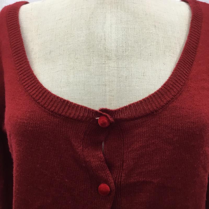 ジルスチュアート JILLSTUART カーディガン 長袖 無地 FREE 無地 赤 / レッド / レディース USED 古着 中古 10031903