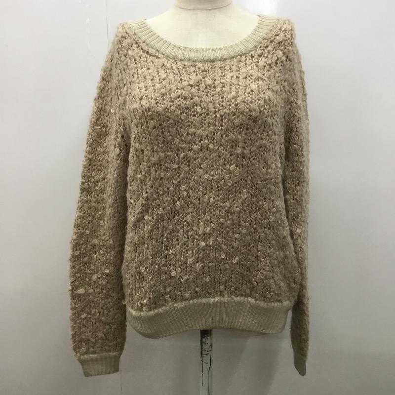 グリーンレーベルリラクシング green label relaxing ニット、セーター 長袖 無地 クルーネック 無地 ベージュ / ベージュ / レディース USED 古着 中古 10031986