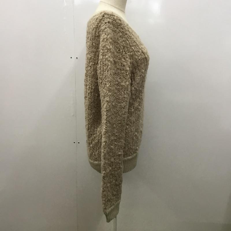 グリーンレーベルリラクシング green label relaxing ニット、セーター 長袖 無地 クルーネック 無地 ベージュ / ベージュ / レディース USED 古着 中古 10031986