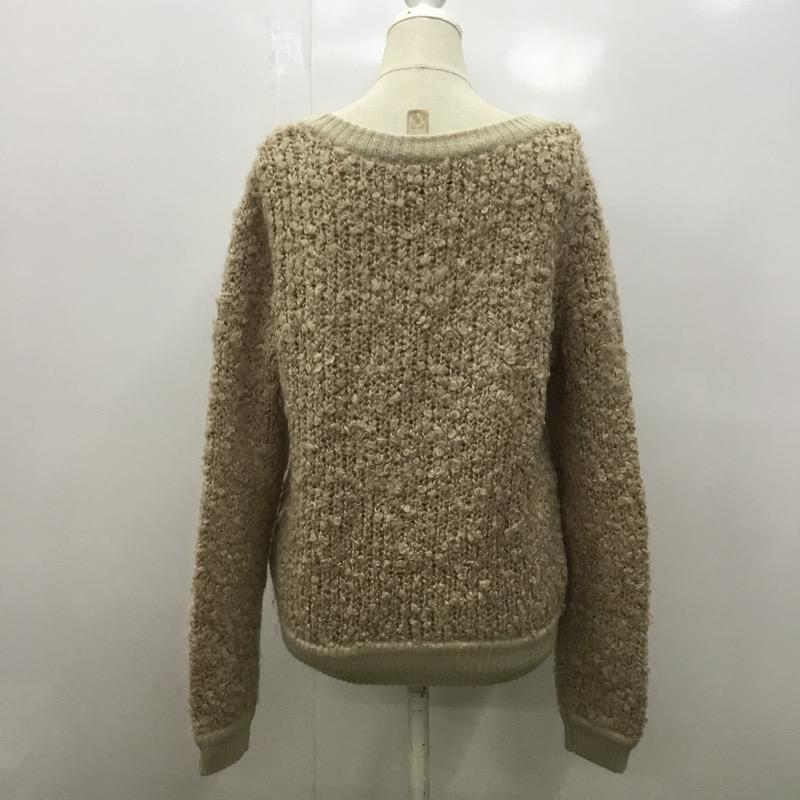 グリーンレーベルリラクシング green label relaxing ニット、セーター 長袖 無地 クルーネック 無地 ベージュ / ベージュ / レディース USED 古着 中古 10031986