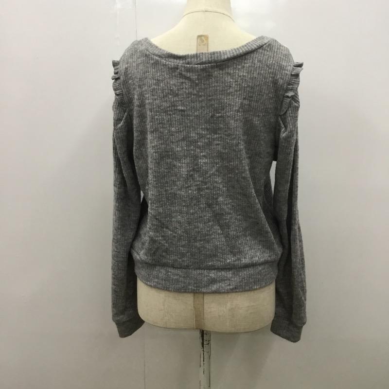 ヘザー Heather ニット、セーター 長袖 無地 ドット フリル 無地 X ドット 白 / ホワイト / X 灰 / グレー / レディース USED 古着 中古 10031988