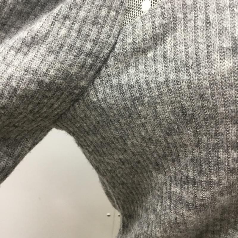 ヘザー Heather ニット、セーター 長袖 無地 ドット フリル 無地 X ドット 白 / ホワイト / X 灰 / グレー / レディース USED 古着 中古 10031988