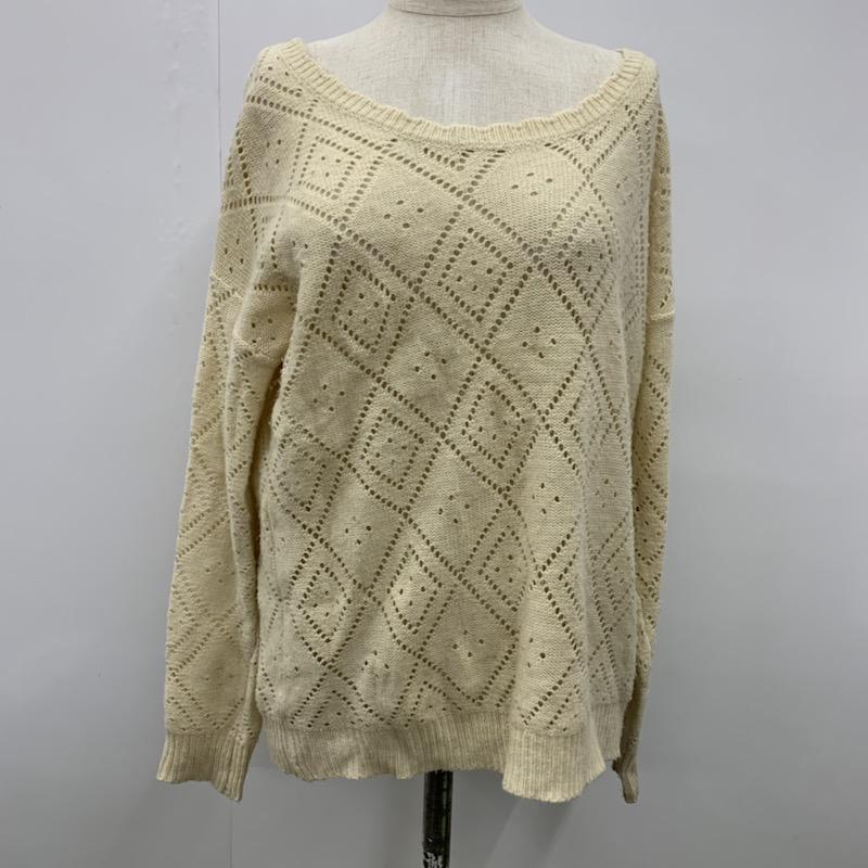 マジェスティックレゴン MAJESTIC LEGON ニット、セーター 長袖 ひし形模様編み FREE アイボリー / アイボリー / レディース USED 古着 中古 10031997