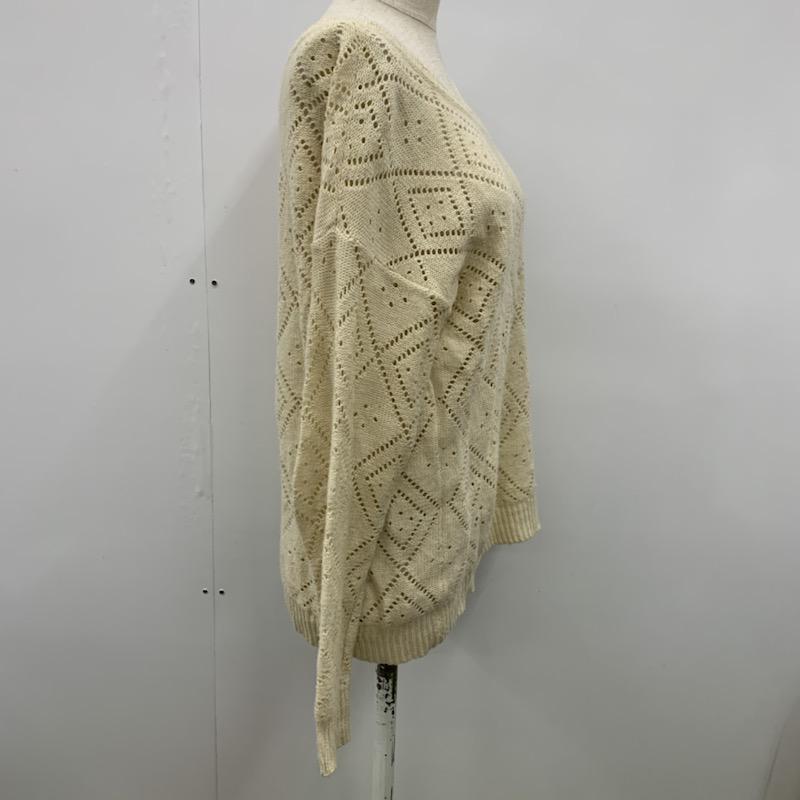 マジェスティックレゴン MAJESTIC LEGON ニット、セーター 長袖 ひし形模様編み FREE アイボリー / アイボリー / レディース USED 古着 中古 10031997