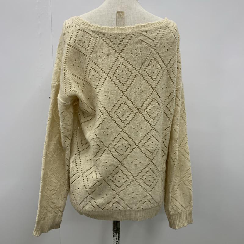 マジェスティックレゴン MAJESTIC LEGON ニット、セーター 長袖 ひし形模様編み FREE アイボリー / アイボリー / レディース USED 古着 中古 10031997