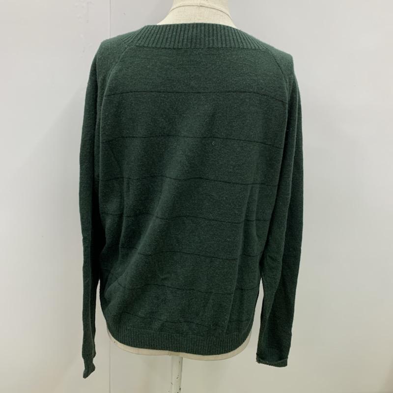 ジーナシス JEANASIS ニット、セーター 長袖 ボーダー FREE ボーダー柄 緑 / グリーン / X 黒 / ブラック / レディース USED 古着 中古 10032004
