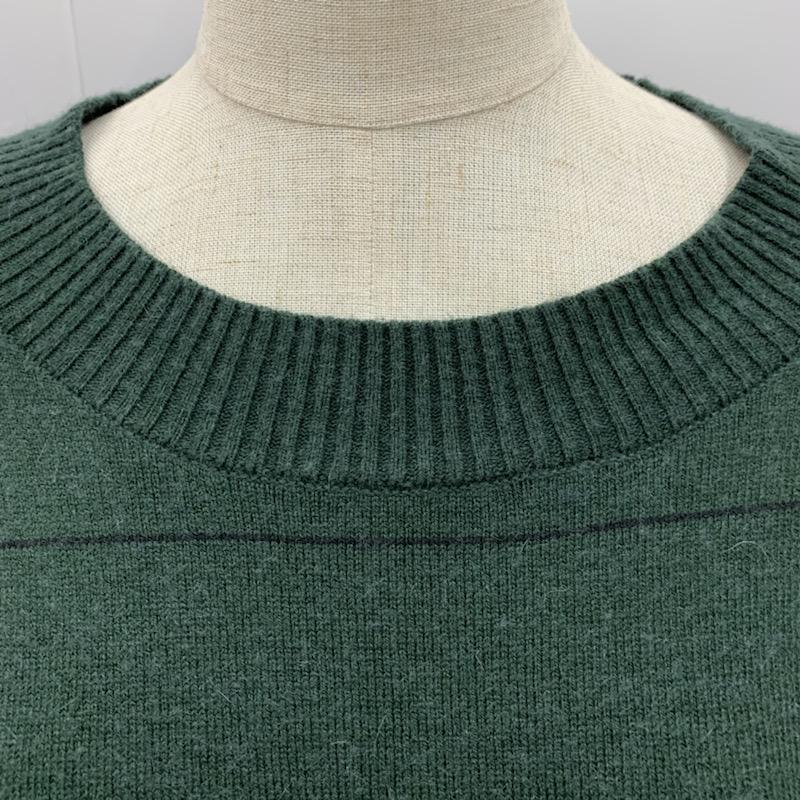 ジーナシス JEANASIS ニット、セーター 長袖 ボーダー FREE ボーダー柄 緑 / グリーン / X 黒 / ブラック / レディース USED 古着 中古 10032004