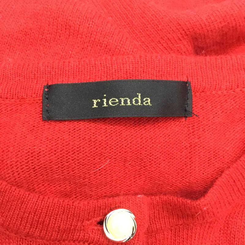 リエンダ rienda カーディガン 長袖 無地 FREE 無地 赤 / レッド / レディース USED 古着 中古 10032164