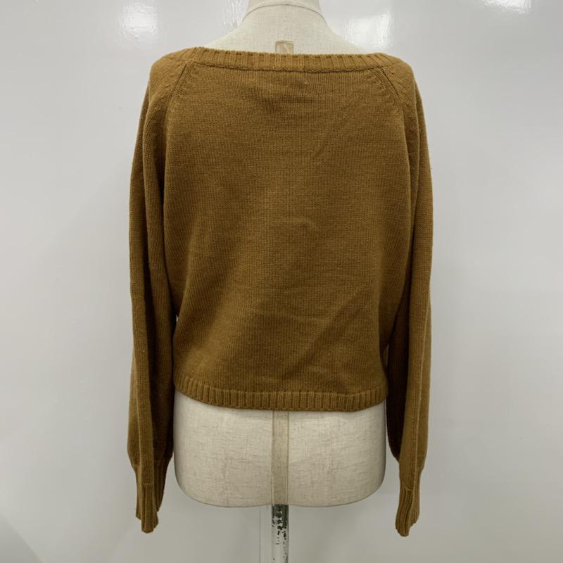 ローリーズファーム LOWRYS FARM ニット、セーター 長袖 M ボーダー柄 茶 / ブラウン / レディース USED 古着 中古 10032276
