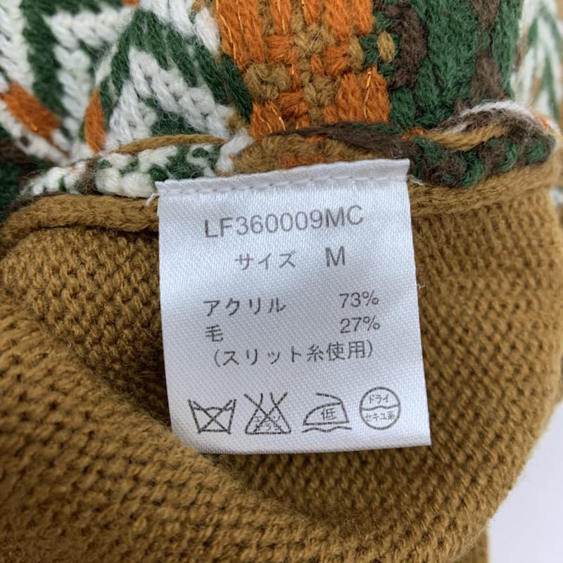 ローリーズファーム LOWRYS FARM ニット、セーター 長袖 M ボーダー柄 茶 / ブラウン / レディース USED 古着 中古 10032276