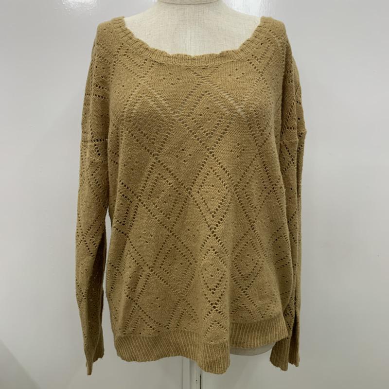 マジェスティックレゴン MAJESTIC LEGON ニット、セーター 長袖 FREE 無地 茶 / ブラウン / レディース USED 古着 中古 10032279