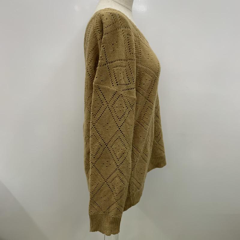 マジェスティックレゴン MAJESTIC LEGON ニット、セーター 長袖 FREE 無地 茶 / ブラウン / レディース USED 古着 中古 10032279