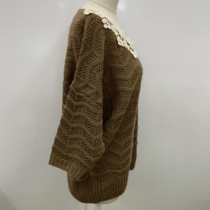 ページボーイ PAGEBOY ニット、セーター 七分袖 M 茶 / ブラウン / レディース USED 古着 中古 10032280
