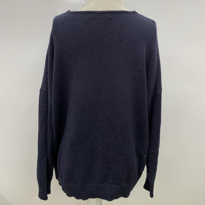 セブンデイズサンデイ SEVENDAYS=SUNDAY ニット、セーター 長袖 FREE 無地 紺 / ネイビー / レディース USED 古着 中古 10032282