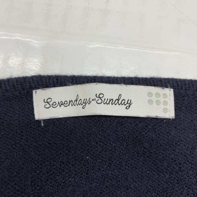 セブンデイズサンデイ SEVENDAYS=SUNDAY ニット、セーター 長袖 FREE 無地 紺 / ネイビー / レディース USED 古着 中古 10032282
