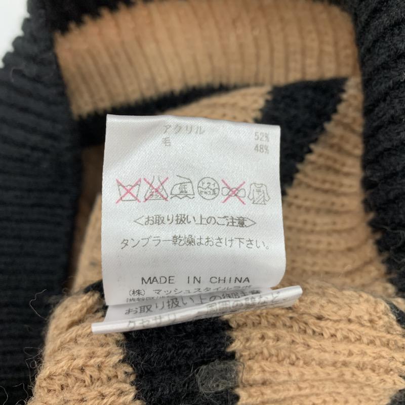 スナイデル SNIDEL ニット、セーター 長袖 ボーダー FREE 無地 X ボーダー柄 黒 / ブラック / X ベージュ / ベージュ / レディース USED 古着 中古 10032290