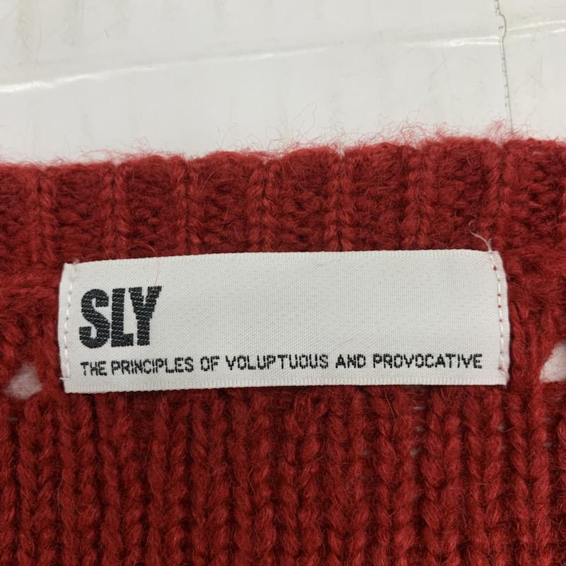 スライ SLY ニット、セーター 長袖 FREE 無地 赤 / レッド / レディース USED 古着 中古 10032378