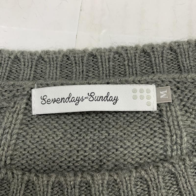 セブンデイズサンデイ SEVENDAYS=SUNDAY ニット、セーター 長袖 M 無地 灰 / グレー / レディース USED 古着 中古 10032394