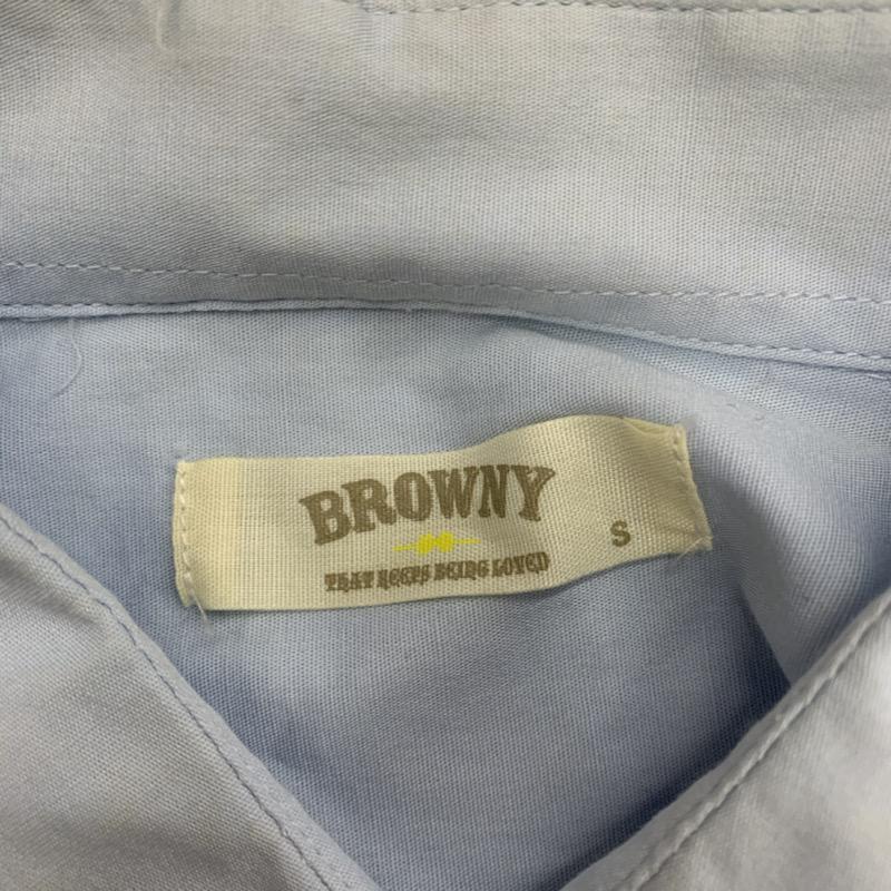 ブラウニー BROWNY シャツ、ブラウス 長袖 S 無地 水色 / ライトブルー / メンズ USED 古着 中古 10032413
