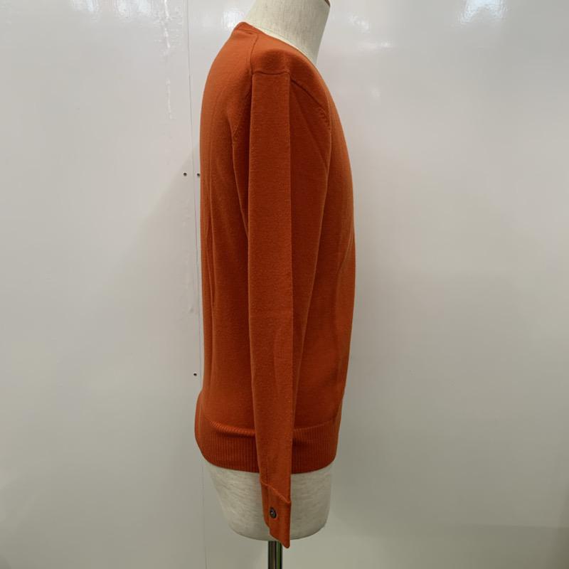 バーバリーブラックレーベル BURBERRY BLACK LABEL ニット、セーター 長袖 Vネック 1 ワンポイント 橙 / オレンジ / メンズ USED 古着 中古 10032457