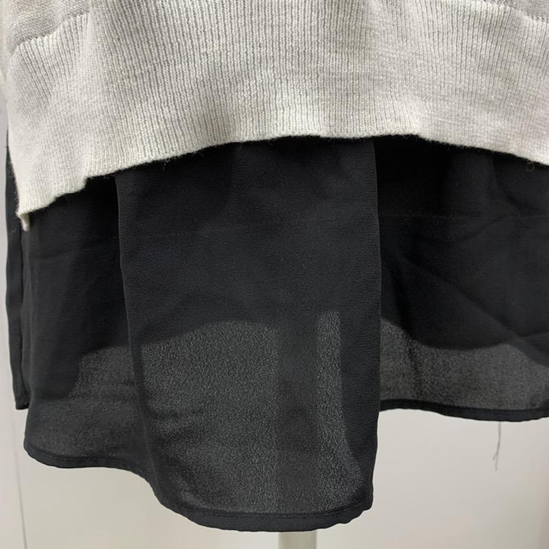 エージーバイアクアガール AGBYAQUAGIRL カットソー 七分袖 無地 切り替え 無地 白 / ホワイト / X 黒 / ブラック /  レディース USED 古着 中古 10032546