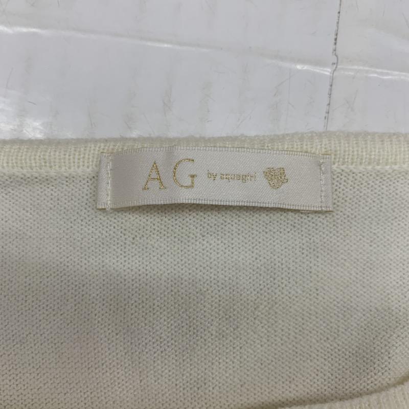 エージーバイアクアガール AGBYAQUAGIRL カットソー 七分袖 無地 切り替え 無地 白 / ホワイト / X 黒 / ブラック /  レディース USED 古着 中古 10032546