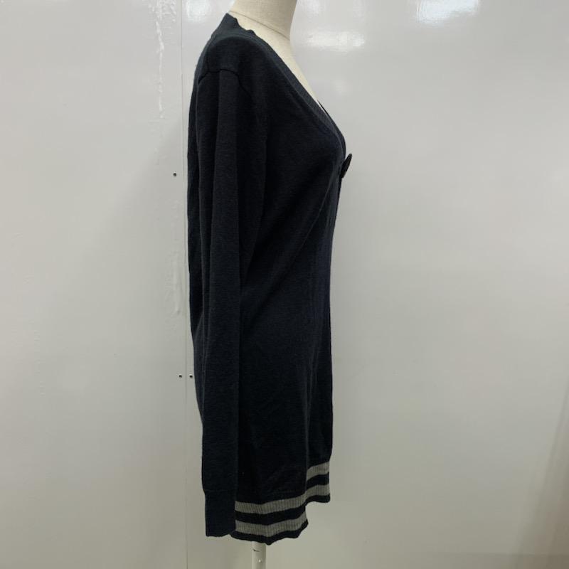 ジーナシス JEANASIS チュニック 長袖 無地 Vネック FREE 無地 灰 / グレー / X 紺 / ネイビー / レディース USED 古着 中古 10032554