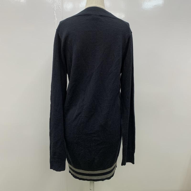 ジーナシス JEANASIS チュニック 長袖 無地 Vネック FREE 無地 灰 / グレー / X 紺 / ネイビー / レディース USED 古着 中古 10032554
