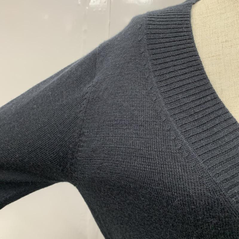 ジーナシス JEANASIS チュニック 長袖 無地 Vネック FREE 無地 灰 / グレー / X 紺 / ネイビー / レディース USED 古着 中古 10032554