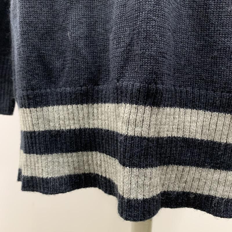 ジーナシス JEANASIS チュニック 長袖 無地 Vネック FREE 無地 灰 / グレー / X 紺 / ネイビー / レディース USED 古着 中古 10032554