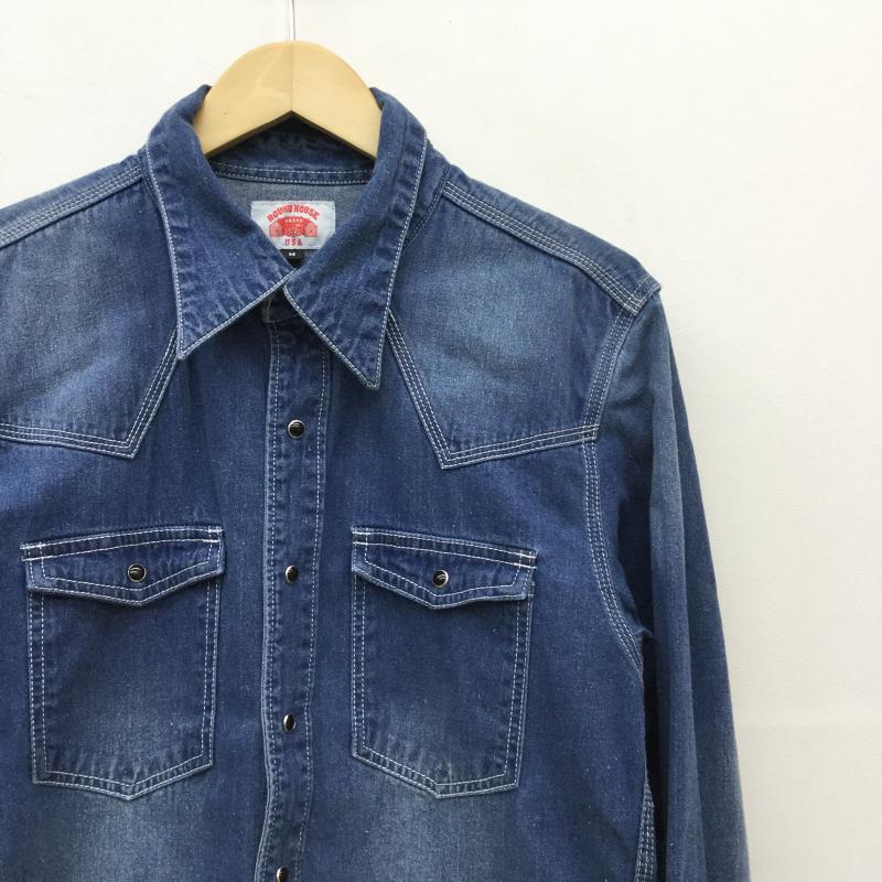 ラウンドハウス ROUND HOUSE シャツ、ブラウス 長袖 M 青 / ブルー / メンズ USED 古着 中古 10032638