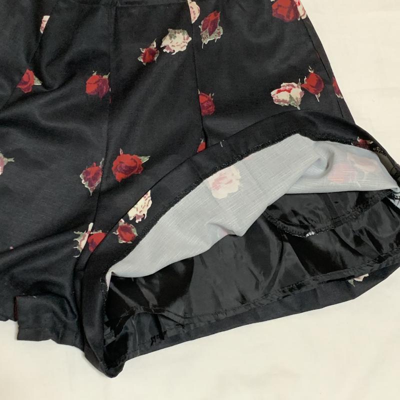 レディアゼル REDYAZEL パンツ ショートパンツ M 花柄 X プリント 黒 / ブラック / レディース USED 古着 中古 10032809