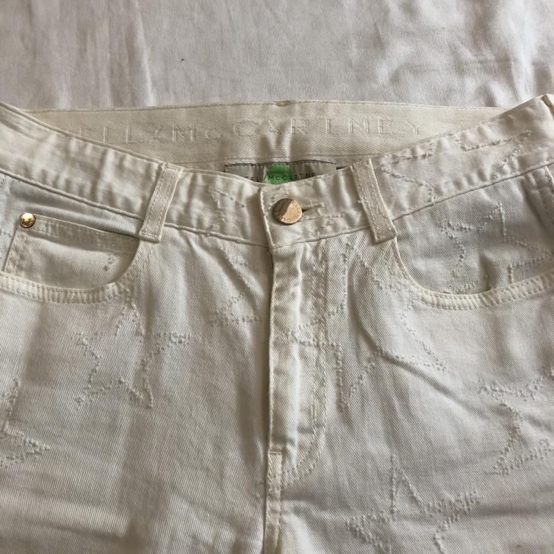 ステラマッカートニー STELLA McCARTNEY パンツ デニム、ジーンズ スキニー ストレッチパンツ スター 星 無地 X 総柄 X 刺繍 X 星 白 / ホワイト / レディース USED 古着 中古 10032846