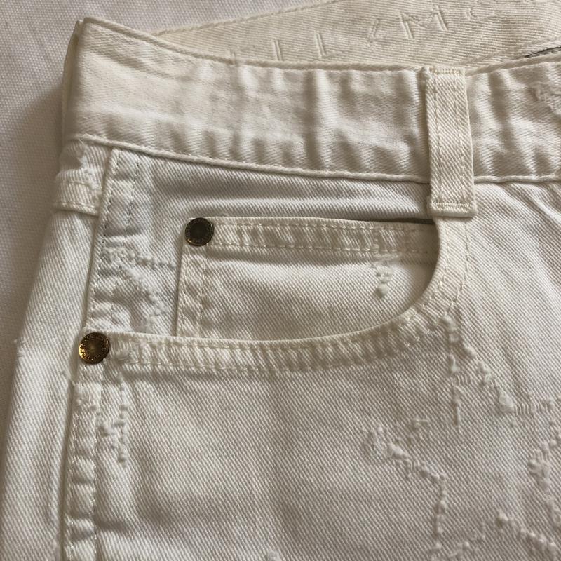 ステラマッカートニー STELLA McCARTNEY パンツ デニム、ジーンズ スキニー ストレッチパンツ スター 星 無地 X 総柄 X 刺繍 X 星 白 / ホワイト / レディース USED 古着 中古 10032846