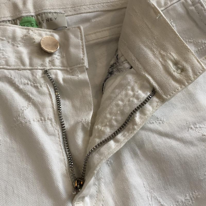 ステラマッカートニー STELLA McCARTNEY パンツ デニム、ジーンズ スキニー ストレッチパンツ スター 星 無地 X 総柄 X 刺繍 X 星 白 / ホワイト / レディース USED 古着 中古 10032846