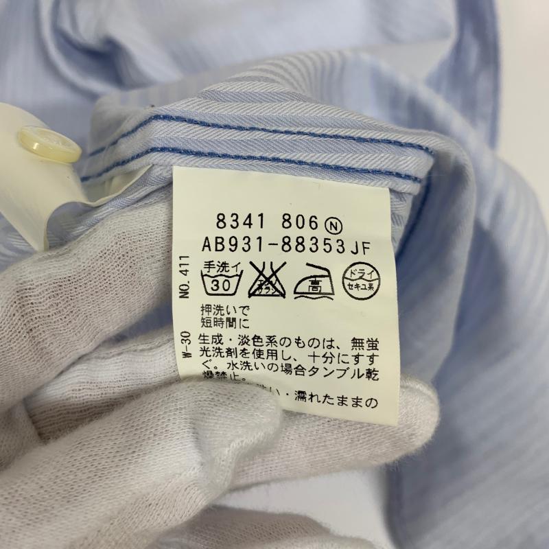 タケオキクチ TAKEO KIKUCHI シャツ、ブラウス 七分袖 七分袖 ストライプ 白 / ホワイト / X 青 / ブルー / メンズ USED 古着 中古 10032902