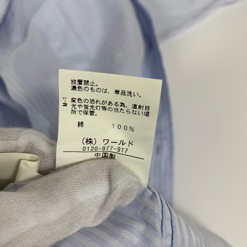 タケオキクチ TAKEO KIKUCHI シャツ、ブラウス 七分袖 七分袖 ストライプ 白 / ホワイト / X 青 / ブルー / メンズ USED 古着 中古 10032902