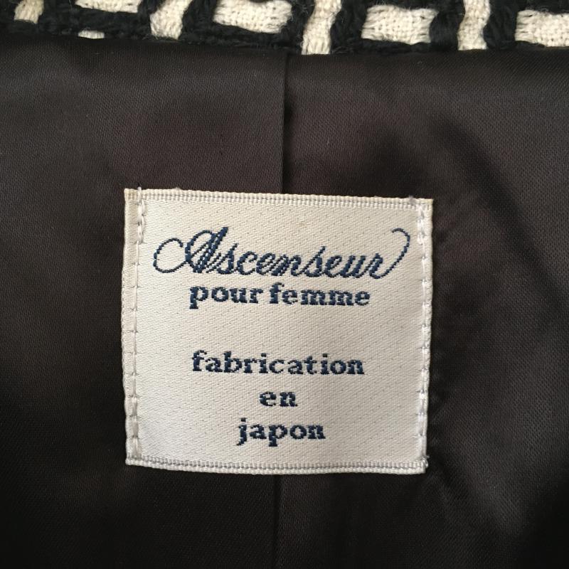 アサンスール Ascenseur コート コート一般 FREE 総柄 白 / ホワイト / X 黒 / ブラック / レディース USED 古着 中古 10032930