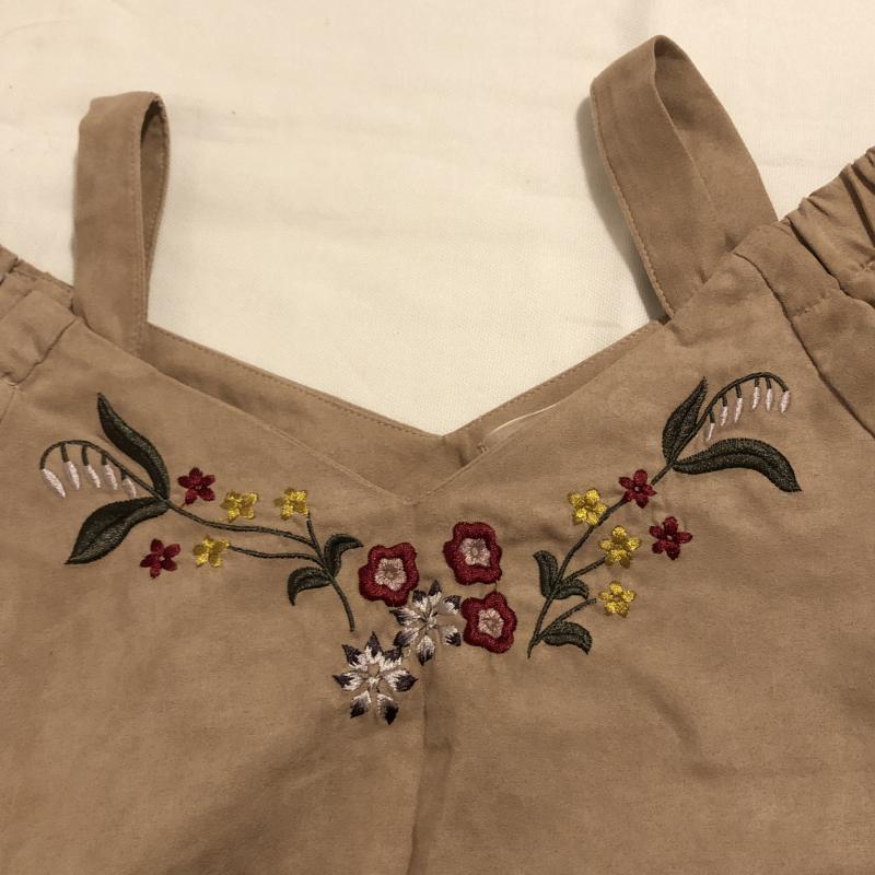 ワンアフター アナザー ナイスクラップ one after another NICE CLAUP カットソー 七分袖 オフショルダー バルーンスリーブカットソー 無地 X 刺繍 X 花柄 ベージュ / ベージュ / X 桃 / ピンク /  レディース USED 古着 中古 10032940