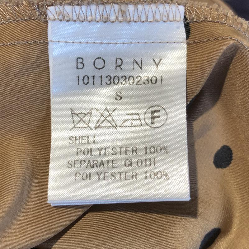 ボルニー BORNY チュニック 長袖 S ドット ベージュ / ベージュ / X 黒 / ブラック / レディース USED 古着 中古 10033015
