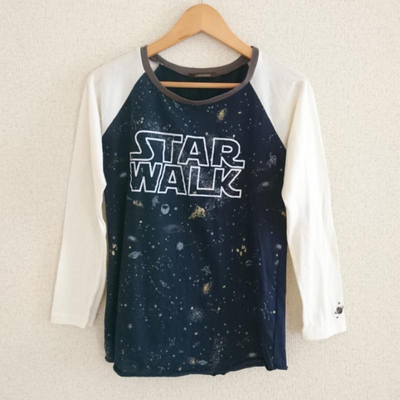 チャオパニック CIAOPANIC カットソー 長袖 M ロゴ、文字 X 紺 / ネイビー / X ベージュ / ベージュ / X 灰 / グレー / X 金 / ゴールド / レディース USED 古着 中古 10033041