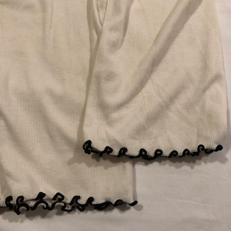 アースミュージックアンドエコロジー earth music&ecology カットソー 長袖 Vネック リブカットソー M 無地 ベージュ / ベージュ / X 黒 / ブラック /  レディース USED 古着 中古 10033046