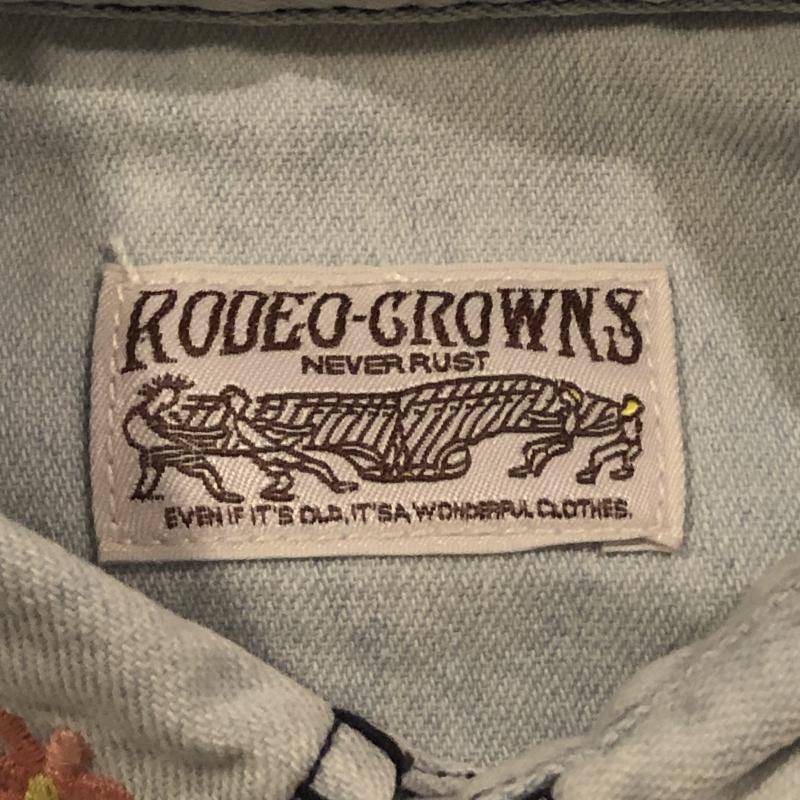 ロデオクラウンズ Rodeo Crowns シャツ、ブラウス 長袖 デニムシャツ S 無地 X 刺繍 X 花柄 インディゴ / インディゴ / レディース USED 古着 中古 10033049